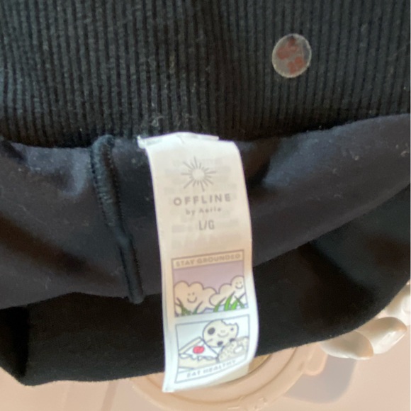 Offline by Aerie Cloud Fleece Black Bubble Skort Skirt Large L Built in Shorts - Picture 4 of 13